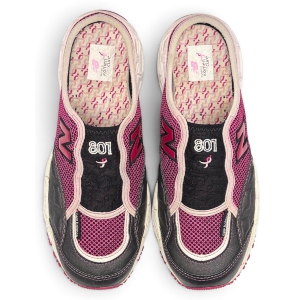 New Balance 801 Women 8 D Wide Pink Ribbon Slip On Mule Walking Shoe Gray W801PR - Picture 5 of 10
